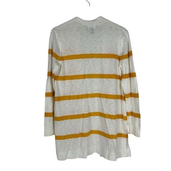 Old Navy Cream Mustard Stripe Cardigan size Medium - Picture 2 of 6